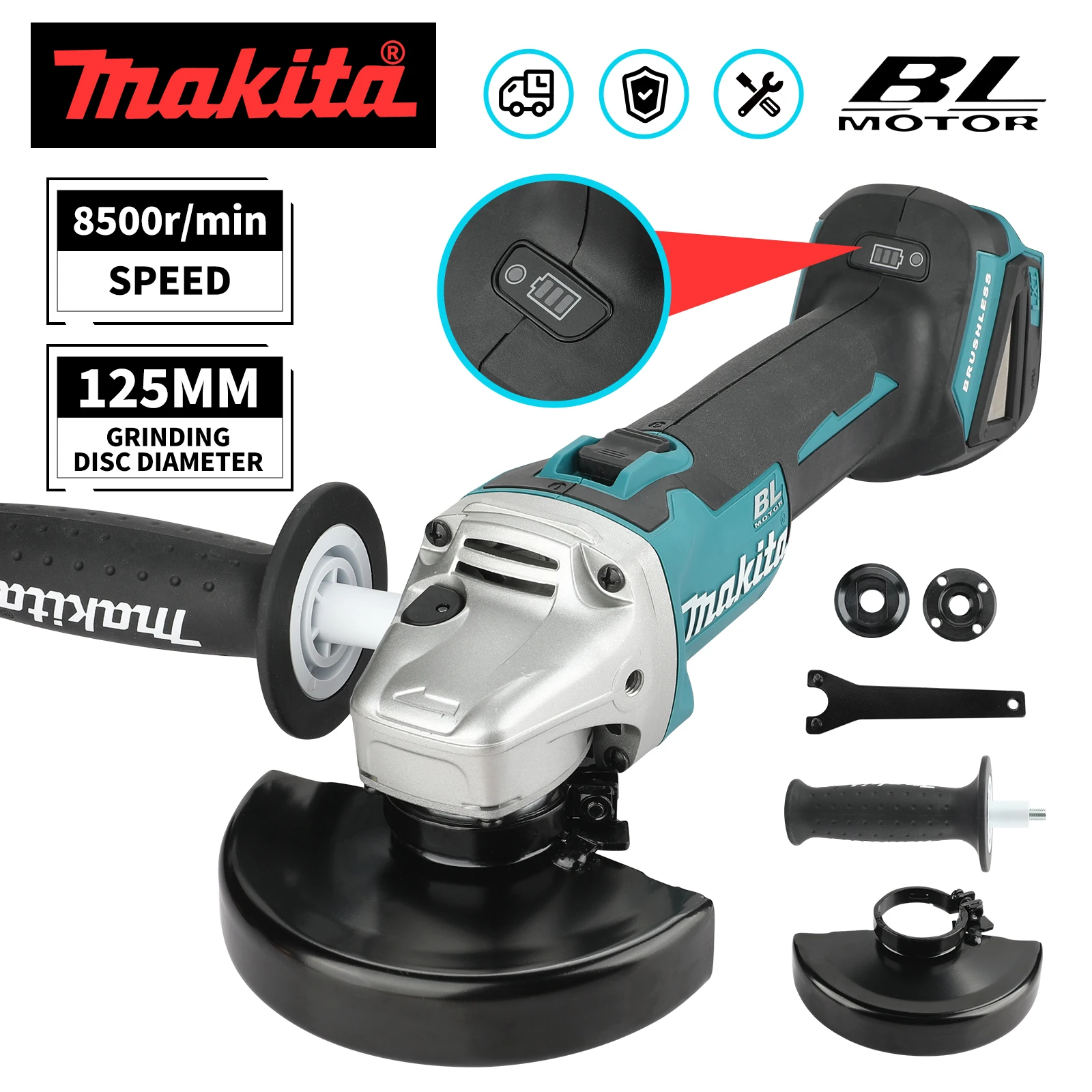 Brushless Angle Grinder Battery Powered - НОВИНКА 2026: Аккумуляторная угловая шлифмашина Makita
