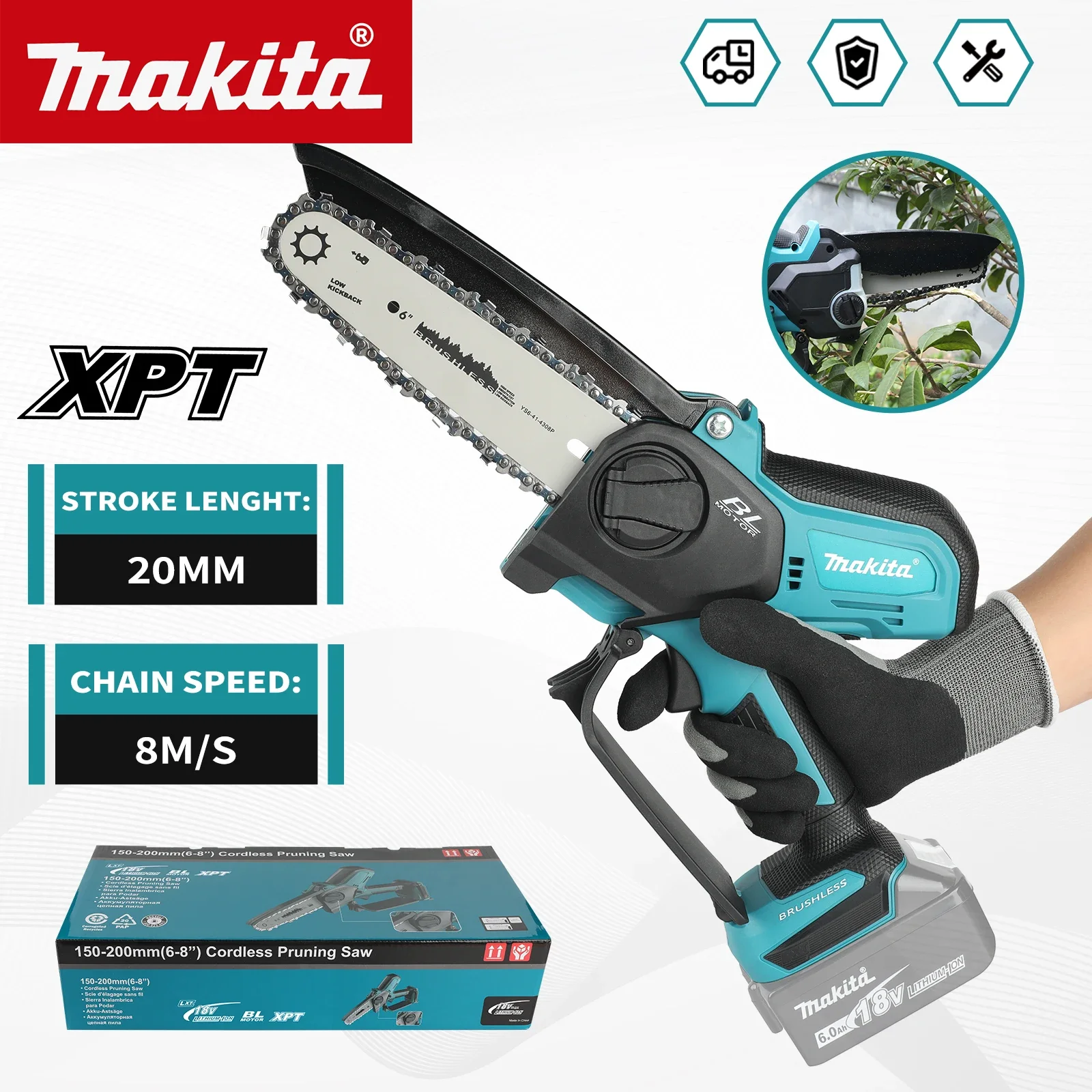 Mini Electric Chainsaw 6 Inch - Электрическая цепная пила Makita UC286, 6