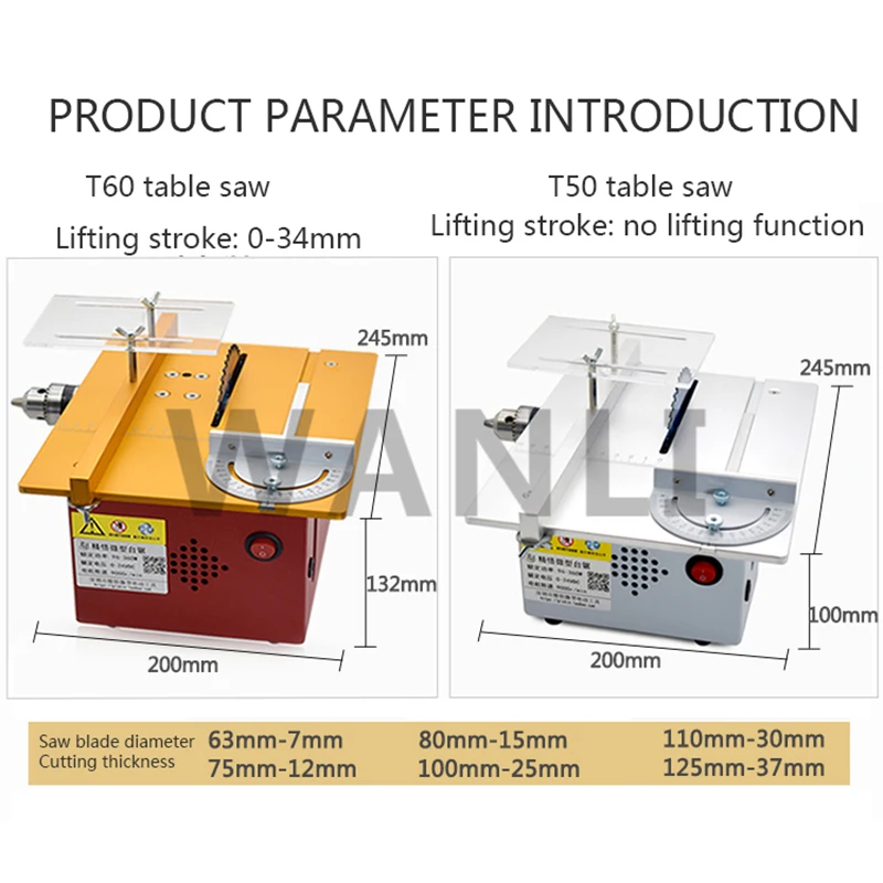 T50/T60 Мини DIY небольшой реж – обзор и цена Mini Table Saw For Woodworking