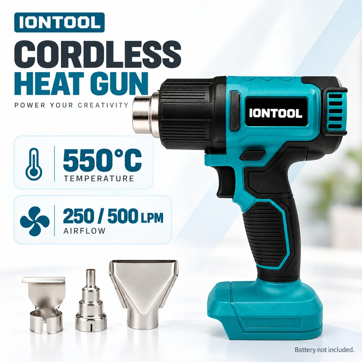 IONTOOL 550 ℃   Компактный, пр – обзор и цена Cordless Heat Gun For Shrink Tubing