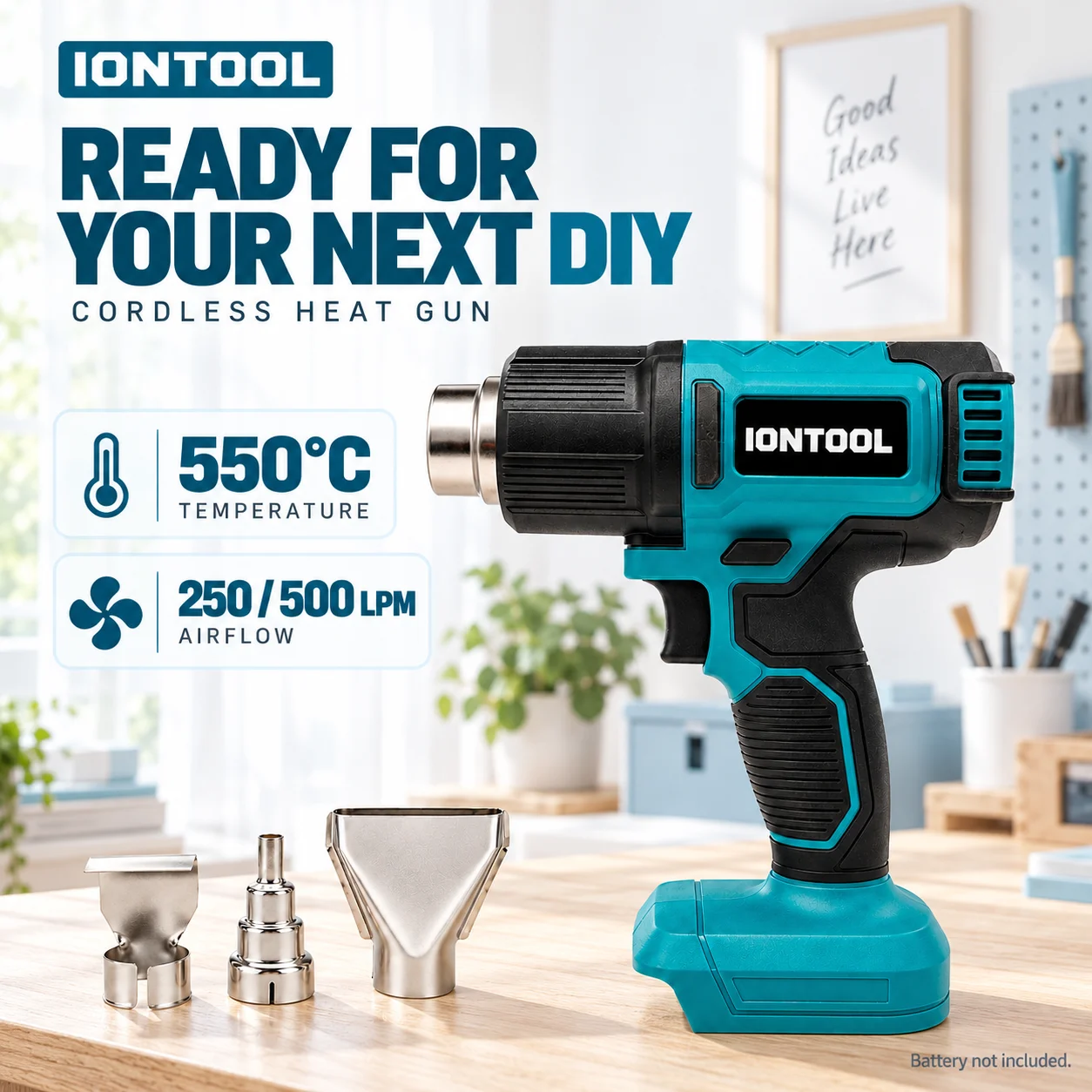 IONTOOL 550 ℃   Компактный, пр – обзор и цена Cordless Heat Gun For Shrink Tubing