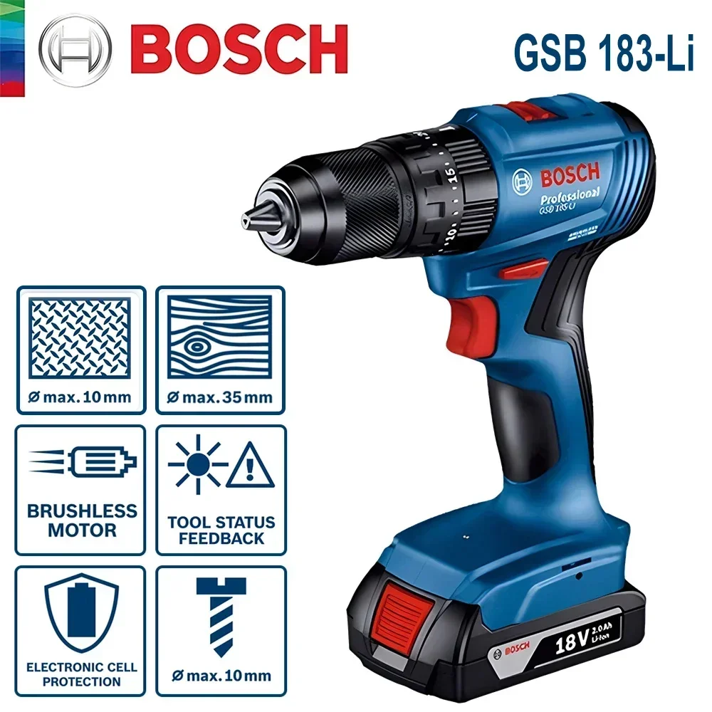 Bosch GSB183-LI 18В Аккумулято – обзор и цена Brushless Cordless Electric Drill 18V